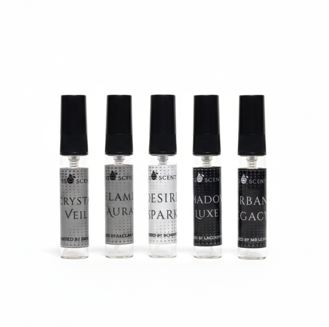 Combo Pack – 15 Premium Perfume Testers (5×5ml + 10×1ml)